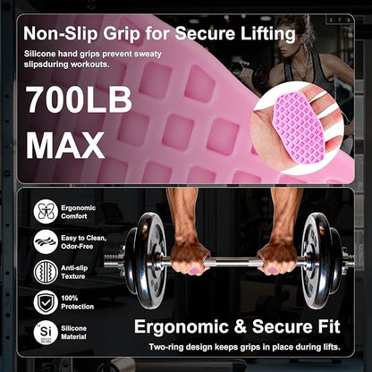 4-PCS Rypt Grip for Weight Lifting Deadlift Rows-Rubber Anti-Slip Ergonomic Lifting Gloves for Men and Women Training Palm Protectors for Gym Intensive Training and Exercise