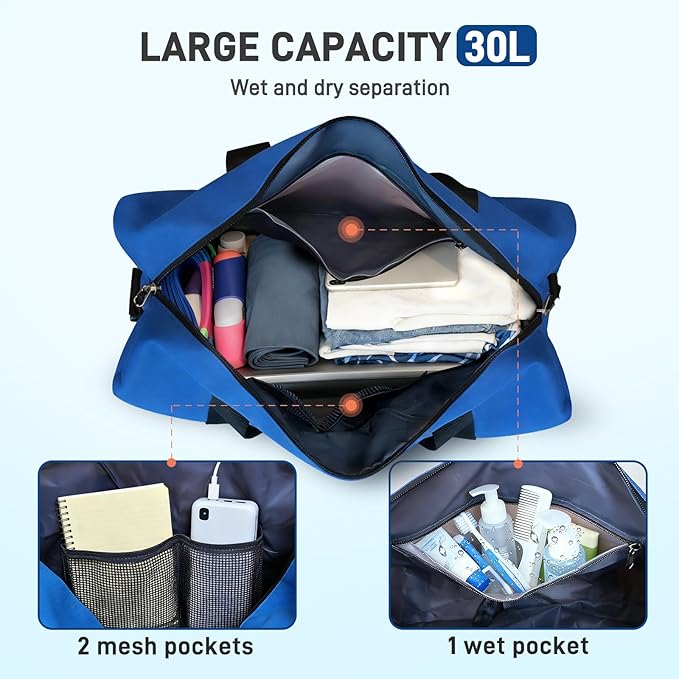 Yoga Mat Bag, Gym Workout Bag with Water Bottle Pocket, Pilates Bag for Women with Wet & Dry Pocket, Yoga Bags and Carriers Fits All Your Stuff, Yoga Tote Bag for Sports Travel Office