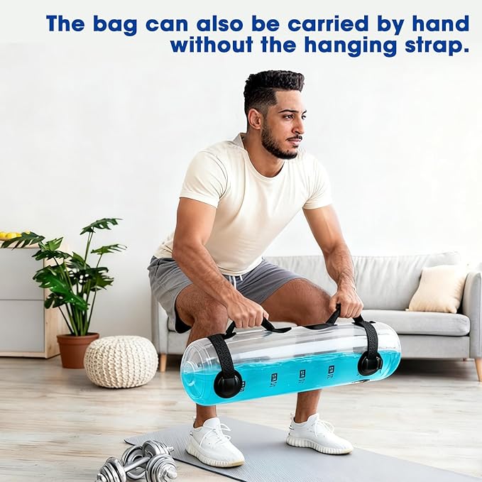 Water Weights Aqua Bag - Tidal Tank Dual-Purpose Training Bag, Adjustable Water Punching Bag & Sandbag Alternative for Strength, Core & Balance Workout. Portable Home Gym Equipment, 55 LBS