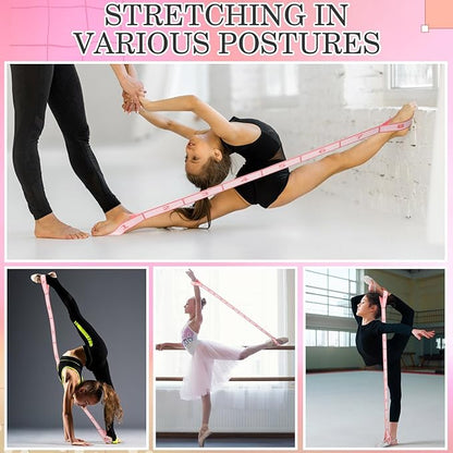 Stretch Strap for Kids Elastic Gymnastic Stretching Ballet Dance Band with 8 Loops Adjustable Exercise Training Resistance Strap for Children Stuff Pilates Latin Yoga Equipment