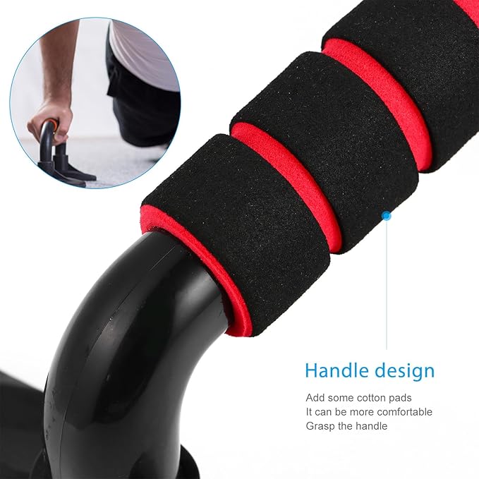 Kisangel 2pcs Push-up Bars Home Workout Equipment for Arm Muscle Fitness Stable Non-slip Push-up Holder Stand for Strength Training and Injury Protection Red Exercise Bracket