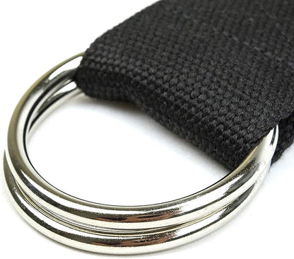Paloma Yoga Strap for Stretching - Wide Adjustable Cotton Strap with Durable O-Ring Buckle - Available in Standard Sizes 6 ft, 8 ft & 10 ft