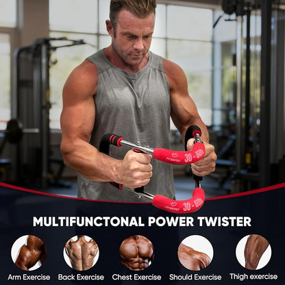 FitBeast Twister Arm Trainer, 4 Progressive Resistance Levels (30-120 lbs), 4-Spring Adjustable Arm & Chest Workout Equipment, Upper Body Strength Training Equipment for Home Gym