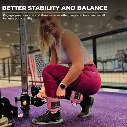 Ankle Straps for Cable Machines Women, Glute Kickback Cable Machine Attachments, Gym Ankle Cuffs, Wrist Cuffs for Workout, Leg Training Accessory, Fitness Gear for Home or Gym