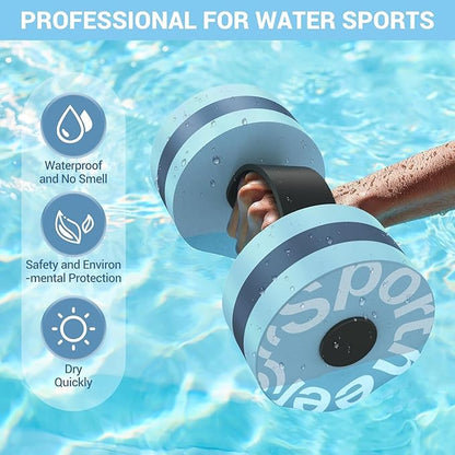 Sportneer Aquatic Exercise Equipment Water Aerobics Combo Set Includes High Density Water Weights Dumbbell Aqua Belt Water Ankle Weights for Pool Exercise Aquatic Therapy Pool Fitness Water Exercise