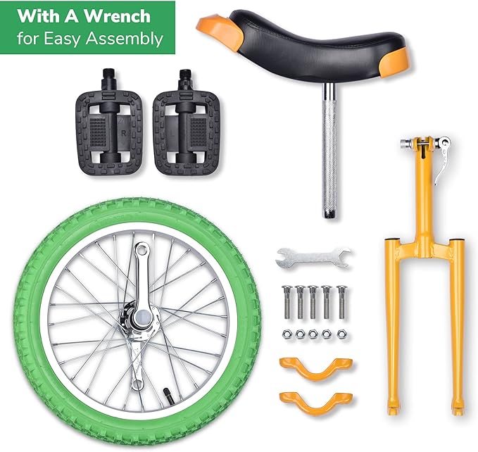 AW 16/18/20/24 Inch Wheel Outdoor Unicycle Adjustable Seat Exercise Bicycle Fit Adults Kids Outdoor Sports Fitness Exercise, for Choice