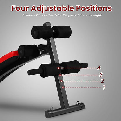 Fitvids Sit Up Bench for Strength Training and Home Gym Workouts, Midnight