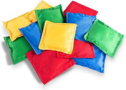 Super Z Outlet Nylon Cornhole Bean Bags Toy Set Sack Hand Toss Games Weights for Kids (5" x 5" Assorted Colors)