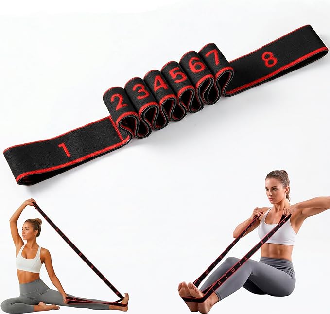 Resistance Bands for Working Out, Numbered Fabric Exercise Bands for Women Men, Non-Slip Stretching Strap with Loops for Yoga, Pilates, Physical Therapy,Dance, Home Workout Equipment