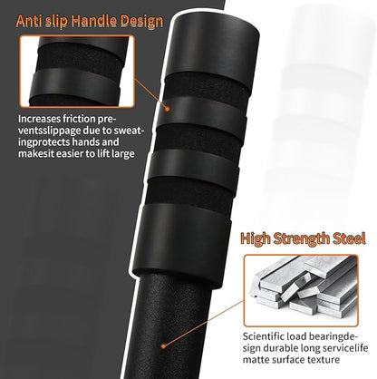 SYNTECSO Deadlift Barbell Jack Stand, Anti-Slip Handle Deadlift Stand, Heavy Duty Barbell Weight Changer for Easy Changing Plates, Weight Training, Deadlift Exercises, Powerlifting, Home Gym