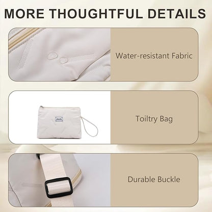 Travel Duffle Bag,Weekender Carry on Overnight Bags for Women Foldable Personal Item Bag Sport Gym Bag for Men with Wet Pocket Toiletry MakeupBag for Yoga Dance Trips Hospital