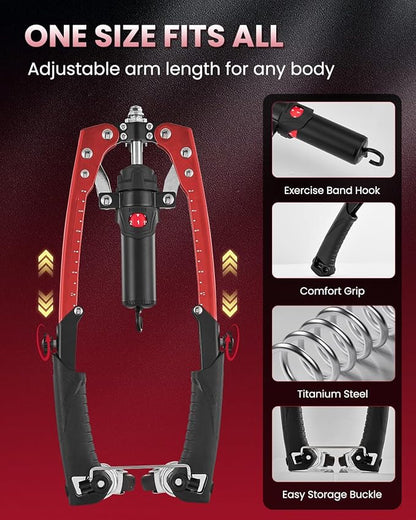 Saker Twister Arm Trainer,Versatile Hydraulic Chest Expander & Strength Trainer - Adjustable Resistance & Arm Length for Full-Body Home Workout, Safe & Stable Design for All Fitness Levels