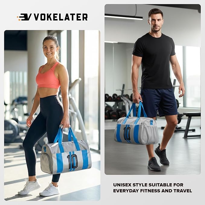 Gym Bag for Men Women, Carry On Sports Duffel Bag for Travel, Soccer Gear Bag with Shoe Compartment