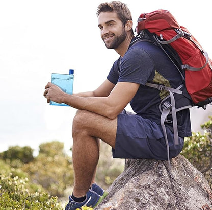 Purse Water Bottle | Portable Flat Water Bottles for Travel - Leak Proof Reusable Paper Pad Water Bottle Sports, Camping, Gym, Fitness, Outdoor