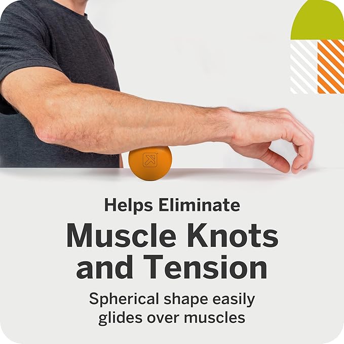 Foundation Massage Balls - Medium-Density Myofascial Release Tool, Durable Vulcanized Rubber, Portable, Ideal for Muscle Recovery & Flexibility, Multi-Pack Options Available, Grey/Orange, 2 Pack