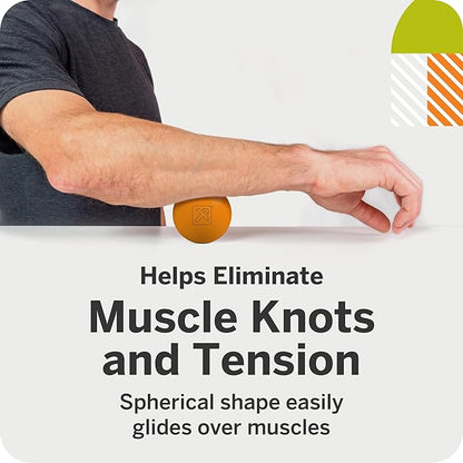Foundation Massage Balls - Medium-Density Myofascial Release Tool, Durable Vulcanized Rubber, Portable, Ideal for Muscle Recovery & Flexibility, Multi-Pack Options Available, Grey/Orange, 2 Pack