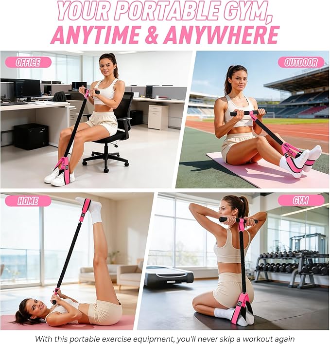 Upgraded Durable Pedal Resistance Band with Handle, Thickened Latex Tubes and Soft Foam Fabric Foot Pedal, Sit Up Exercise Equipment for Abdomen, Waist, Arm, Core/ABS, Leg, Physical Therapy