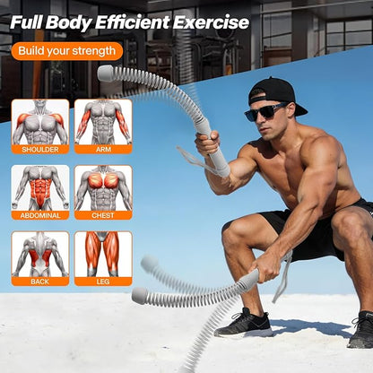 Ropeless Battle Ropes for Home Gym - Portable Cordless Training Rope Fitness Equipment for Men & Women, Weighted Workout Ropes for HIIT, Home and Travel Exercise Equipment