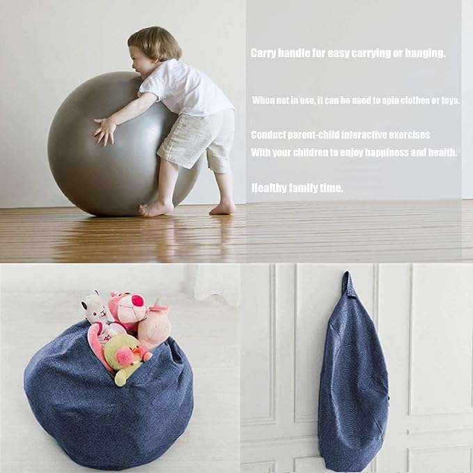 Yoga Ball Cover - Pilates Exercise Yoga Ball Cover, Anti Scratch Exercise Ball Cover with Handle for 55/65/75cm Birthing Ball, Stability Ball, Balance Ball (Without Ball)