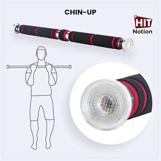 Door Chin Up Door Bar Home Gym - Pull Up - Adjustable Fits Residential Doorways - Supports Up to 300 Pounds - Easy to Mount - Build Upper Body Strength at Home Pump Biceps, Triceps, Lats