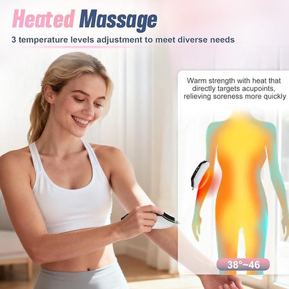 Heated Muscle Scraper, Electric Fascial Knife for Deep Tissue Massage with Heat, Vibration and Microcurrent, Portable Muscle Scraper Tool(Silver), Gua Sha Tool Gift for Athletes, Workers