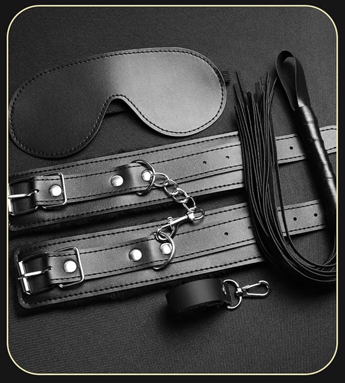 11-Piece Fitness Equipment Set (Black Leather), for Sport and Fitness, Versatile, Ergonomic Design, Stable and Non-Slip, Premium Black Leather -Z
