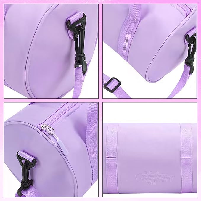 Mini Gym Bag for Women Small Duffle Bag Mini Gym Tote Bag Sport Bag for Yoga Swimming Dance (Purple)