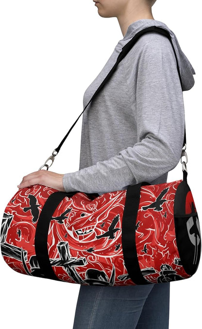 Anime Gym Bag for Women Men - Large Capacity Waterproof Workout Fitness Travel Sports Bags Fashion Street Camping ExpandaCLe Carry On Duffle Bag For Couple (Red Tachi) PTY