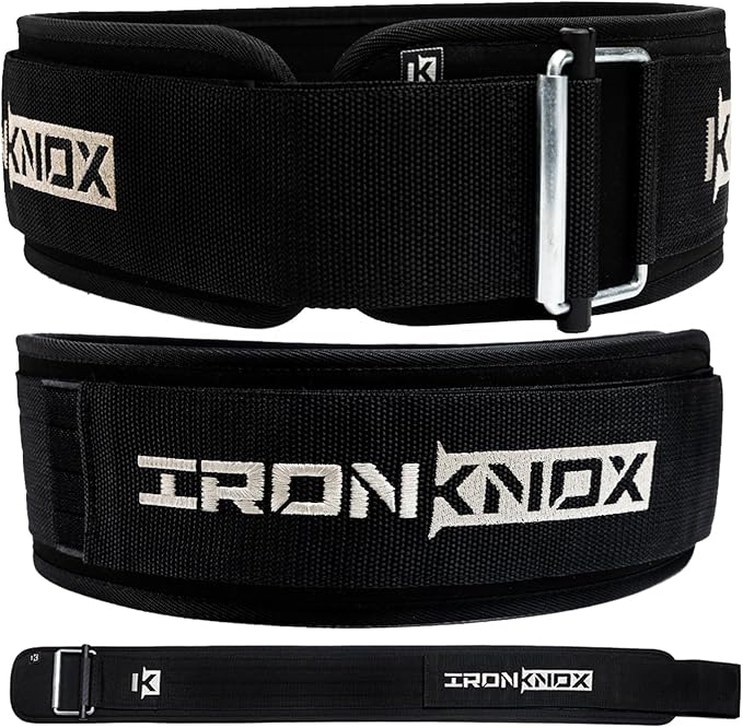 Premium Weight Lifting Belt, 4 Inch Weight Belt for Men and Women with Self Locking Metal Buckle for Maximum Support, Weightlifting Belt for Squat or Deadlift, Durable Gym Belt for Men