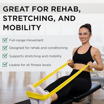 THERABAND Resistance Bands Set, Beginner Kit, Yellow, Red, Green, Latex Elastic Bands for Exercise & Physical Therapy, Strength Training Bands for Upper & Lower Body Fitness