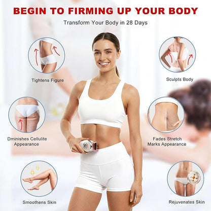 4-in-1 Electric Cellulite Massager & Body Sculpting Machine -5 Modes Adjustable, Cordless Slim-Sculpt Device for Belly, Thighs, Arms&Face- Postpartum Recovery&Cellulite Reducer&Lymphatic Drainage