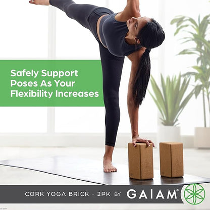Gaiam Yoga Block - Supportive Latex-Free Eva Foam - Soft Non-Slip Surface with Beveled Edges for Yoga, Pilates, Meditation
