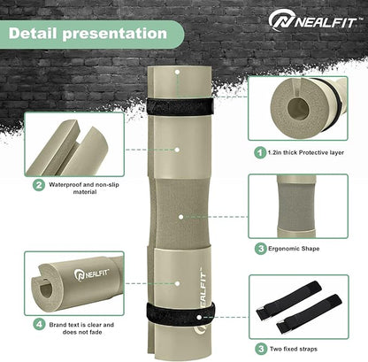 Barbell Pad Squat Pad for Squats—Squat Bar Pad—Great for Weightlifting,Lunges and Hip Thrusts—Foam Sponge Pad—Fit Standard and Olympic Bars Perfectly