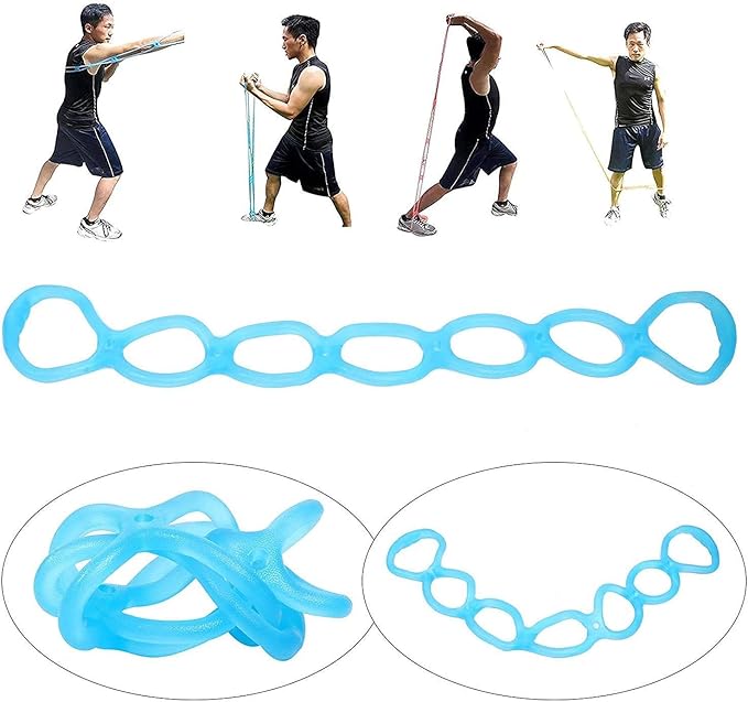 7 Ring Jelly Tube Chest Expander, Fitness Stretch Strap Resistance Exercise Band Chest Arm Expander Exerciser Portable, Yoga Pilates Boxing Core Muscle Training Tube Bands