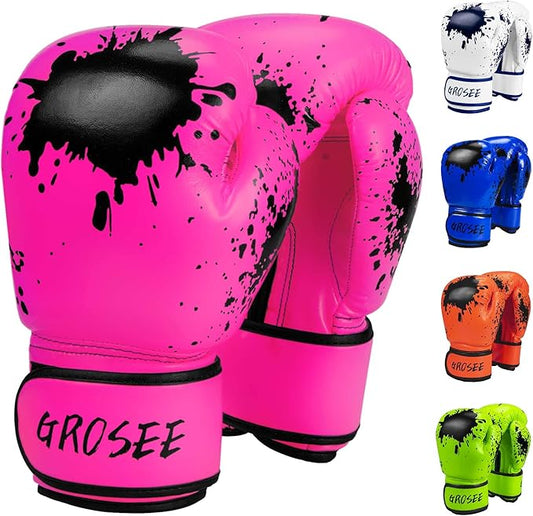 Kids Boxing Glove 6oz 8oz, Youth, Boys and Girls Training Sparring Gloves for Punching Bag, Kickboxing, Muay Thai, MMA, Gift for Age 6-15 Years