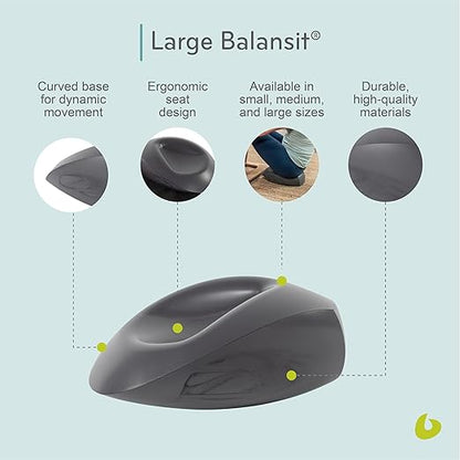 Balanced Body Balansit, Balancing Seat Cushion for Pilates Workouts, Posture Control, and Core Strength, Pilates Equipment for Home or Pilates Studio Use, Large (75+ kg)