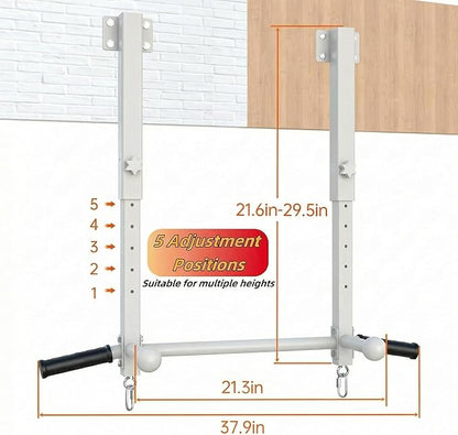Joist Mounted Pull Up Bar, 800 lbs Heavy Duty Wall Mounted Chin Up Bar, Adjustable Height Pullup Bar for Garage, Basement, Backyard, Beam and Rafter Mount, Easy Installation, Ideal for Multiple Grip Options