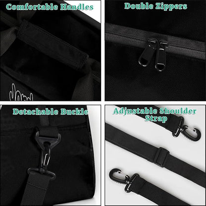 Custom Sports Football Basketball Baseball Duffel Bag Boys, Personalized Name Gymnastics Sport Gym Training Duffel Sportsman Bag Men, Solid Black Background