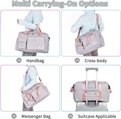 FIORETTO Women's Gym Duffle Bag with Shoes Compartment, 30L Capacity, Ideal for Travel, Gym, Sports, Duffel, Weekender