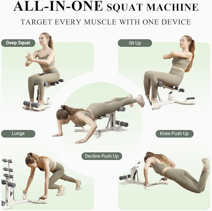 PAETA Squat Machine, Deep Squat Machine for Women, Glutes Workout Equipment with Adjustable Resistance Bands, Leg, Core & Ab Exercise Machine, Squat Assist Trainer for Home Gym