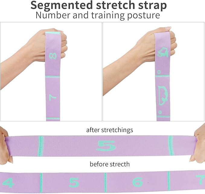 Extended 8 Loops Kids' Elastic Band – Adjustable Dance & Gymnastics Stretch Strap for Children's Training, Yoga, Pilates, and Ballet Resistance Home Workout