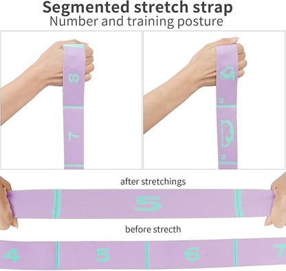 Extended 8 Loops Kids' Elastic Band – Adjustable Dance & Gymnastics Stretch Strap for Children's Training, Yoga, Pilates, and Ballet Resistance Home Workout