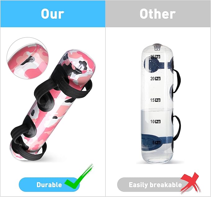 AW Foldable Adjustable Aqua Bag Exercise Water Weight Portable Strength Training Home Gym Workout Cardio Sport Fitness,Camouflage Gray,Pink,Gray