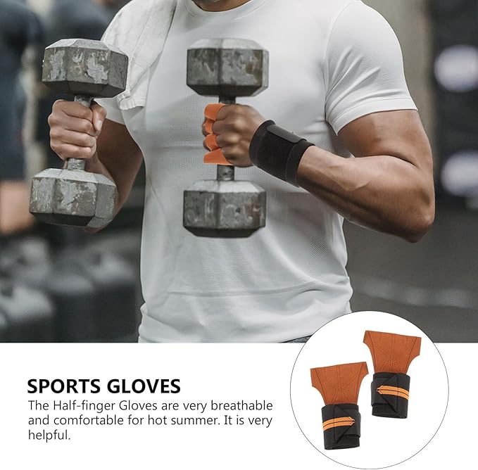 Mikinona Weightlifting Gloves for Men and Women, Brown M, Microfiber Palm, Anti-Slip Workout Gym Gloves with Wrist Support for Fitness Training and Weightlifting