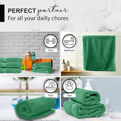 100% Cotton Bath Towels, 24x48 Pack of 6 Towels, Quick Dry, Highly Absorbent, Soft Feel Towel, Gym, Spa, Bathroom, Shower, Pool, Luxury Soft Towels (Light Green, 24x48-6 Pack)