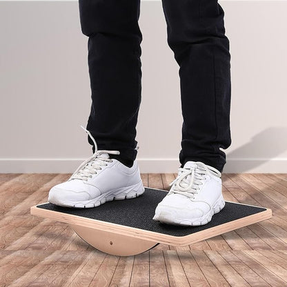 Rocker Board for Standing Desk Physical Anti Slip Ankle Stretching Core Training Wooden Balancing Board Fitness Balance Board, Genericy4vr8ubzg2