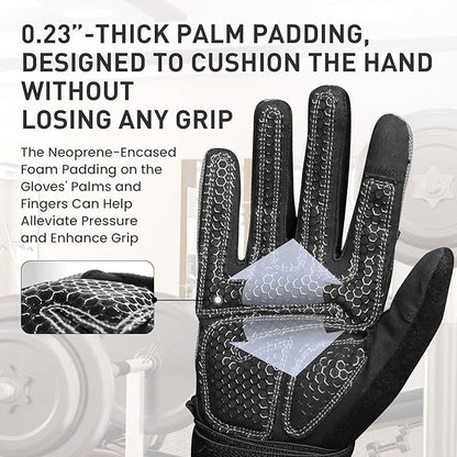 FINGER TEN Weightlifting Workout Gloves Full Half Finger with Wrist Strap Support, Padded Grip for Weight Lifting Gym Fitness Exercise Training Men Male