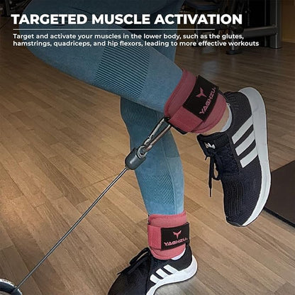 Ankle Straps for Cable Machines Women, Glute Kickback Cable Machine Attachments, Gym Ankle Cuffs, Wrist Cuffs for Workout, Leg Training Accessory, Fitness Gear for Home or Gym