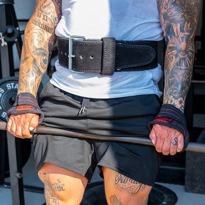 SERIOUS STEEL FITNESS Leather Weight Lifting Belt | Powerlifting, Weightlifting & Exercise Belt | 4" Wide & 10mm Thick