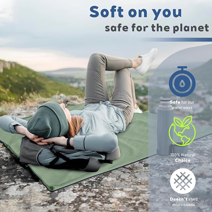 Tian qing Microfiber Travel Towel Set, 2 Piece, Quick Dry Camping Towel, Lightweight,Fast Drying Soft Towel for Beach,Backpacking Hiking Gym Yoga Swimming (Army Green, Medium)